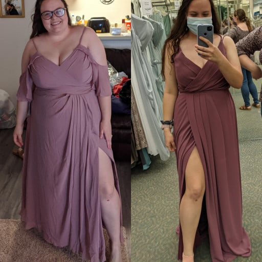 A Year Long Journey From 211Lbs to 143Lbs: Trying on Bridesmaid Dresses a Year Apart
