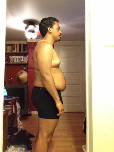 A progress pic of a 5'6" man showing a snapshot of 189 pounds at a height of 5'6