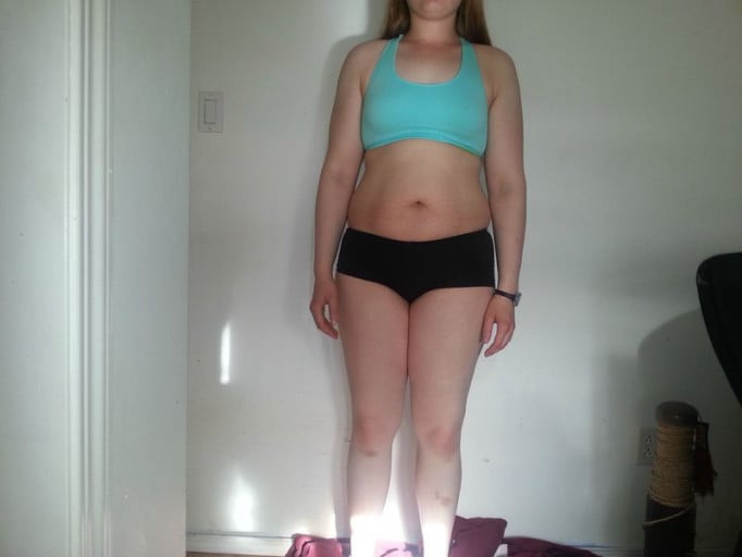 A progress pic of a 5'9" woman showing a snapshot of 175 pounds at a height of 5'9