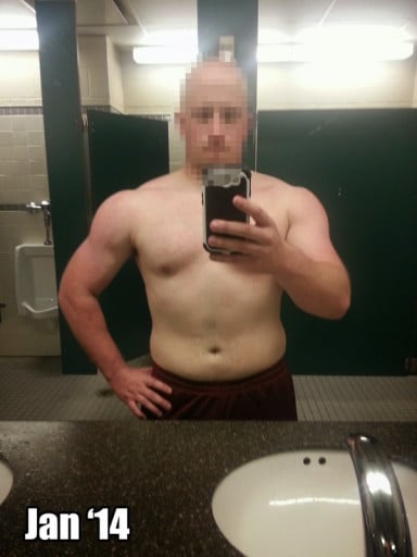 A photo of a 5'7" man showing a weight loss from 213 pounds to 187 pounds. A total loss of 26 pounds.