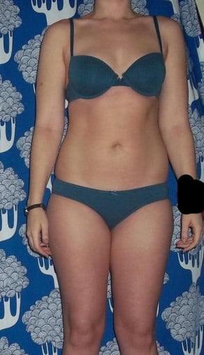 A progress pic of a 5'7" woman showing a snapshot of 148 pounds at a height of 5'7