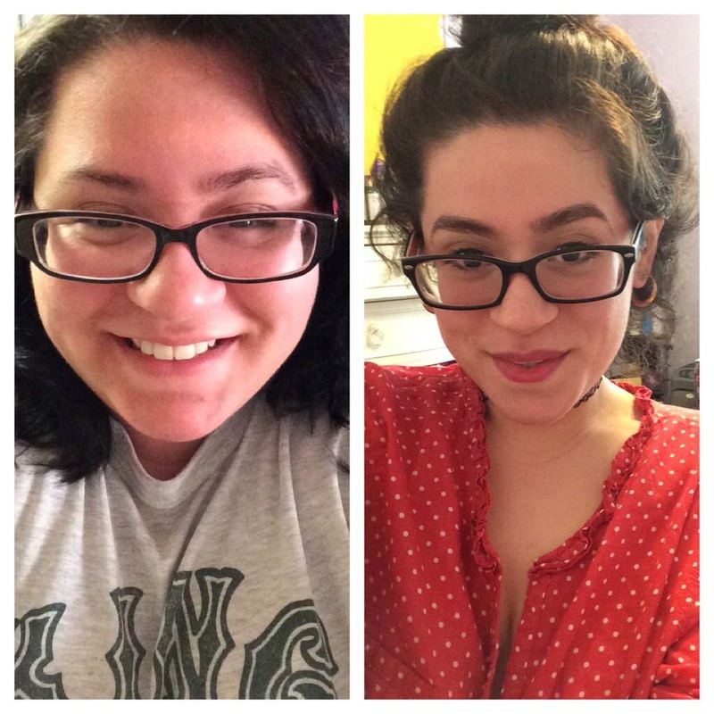 90 lbs Weight Loss Before and After 4 feet 11 Female 220 lbs to 130 lbs
