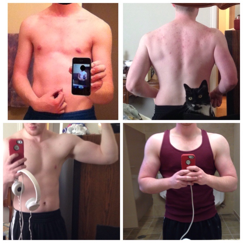5 feet 8 Male Progress Pics of 35 lbs Weight Gain 120 lbs to 155 lbs