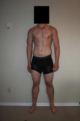 A before and after photo of a 6'1" male showing a snapshot of 207 pounds at a height of 6'1