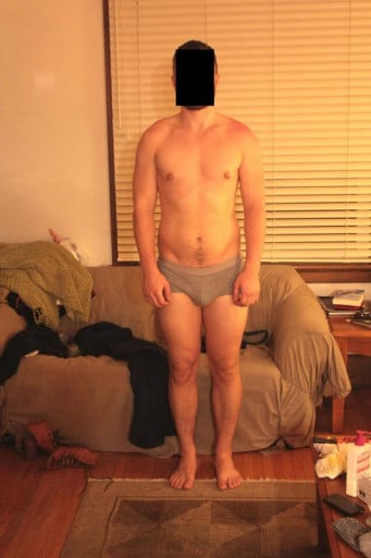 A before and after photo of a 6'1" male showing a snapshot of 224 pounds at a height of 6'1