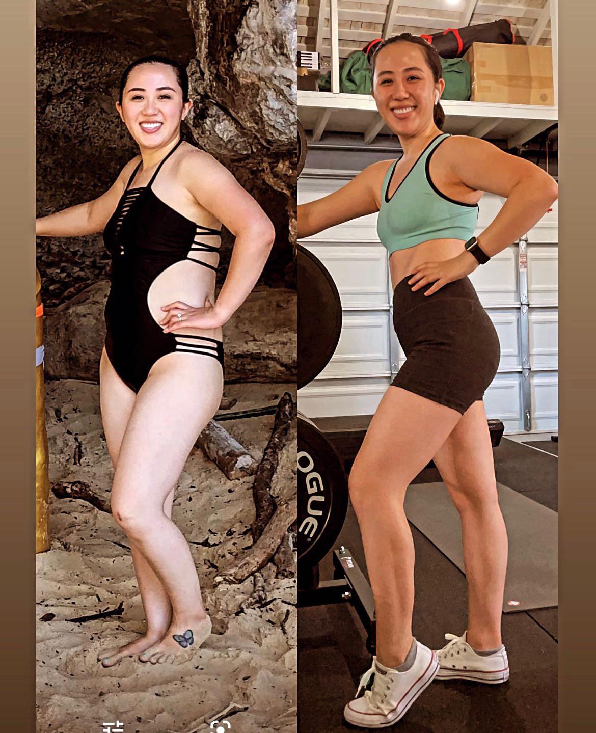 5'3 Female Before and After 2 lbs Weight Loss 132 lbs to 130 lbs