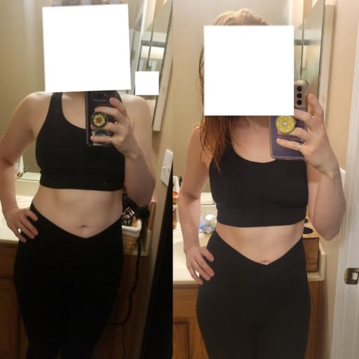 5 foot 7 Female Before and After 25 lbs Fat Loss 173 lbs to 148 lbs