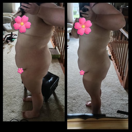 26 lbs Fat Loss Before and After 5 feet 3 Female 268 lbs to 242 lbs