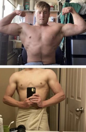 5 foot 8 Male 52 lbs Muscle Gain Before and After 120 lbs to 172 lbs