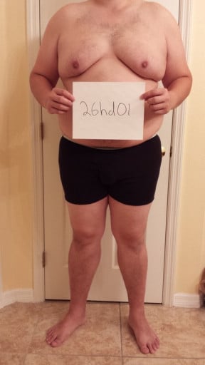A picture of a 6'4" male showing a snapshot of 342 pounds at a height of 6'4
