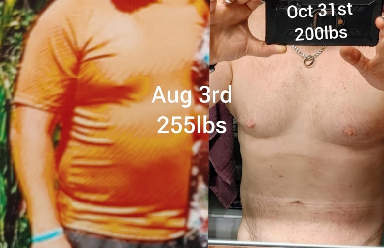 6 foot Male Progress Pics of 55 lbs Weight Loss 255 lbs to 200 lbs