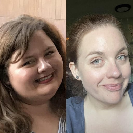 5 feet 10 Female Before and After 140 lbs Weight Loss 350 lbs to 210 lbs