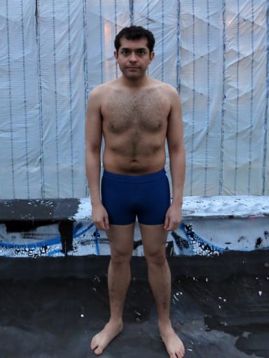A photo of a 5'5" man showing a snapshot of 138 pounds at a height of 5'5