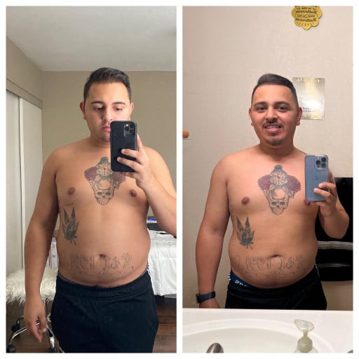 5 foot 5 Male 20 lbs Weight Loss Before and After 186 lbs to 166 lbs