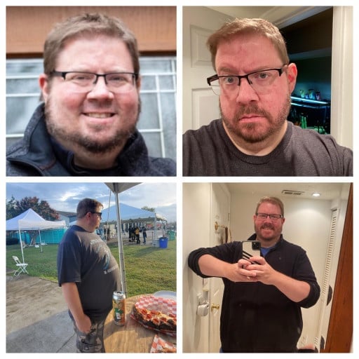 75 lbs Weight Loss Before and After 6'1 Male 400 lbs to 325 lbs