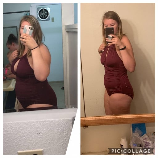5 feet 8 Female 59 lbs Fat Loss Before and After 235 lbs to 176 lbs