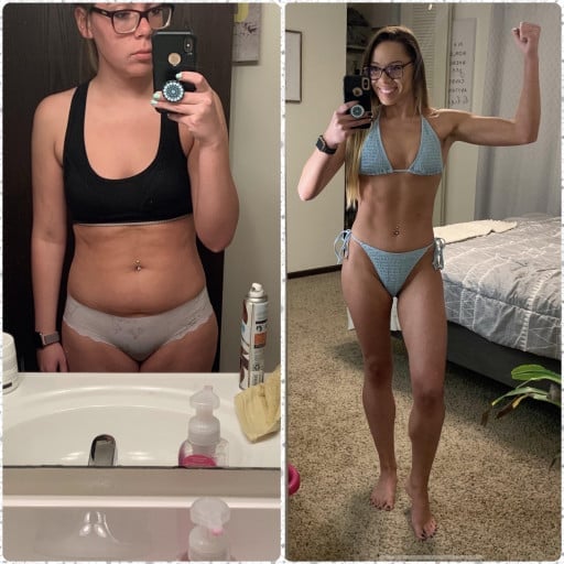 5'3 Female Before and After 35 lbs Weight Loss 148 lbs to 113 lbs