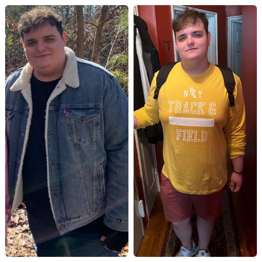 Before and After 34 lbs Weight Loss 5'10 Male 292 lbs to 258 lbs