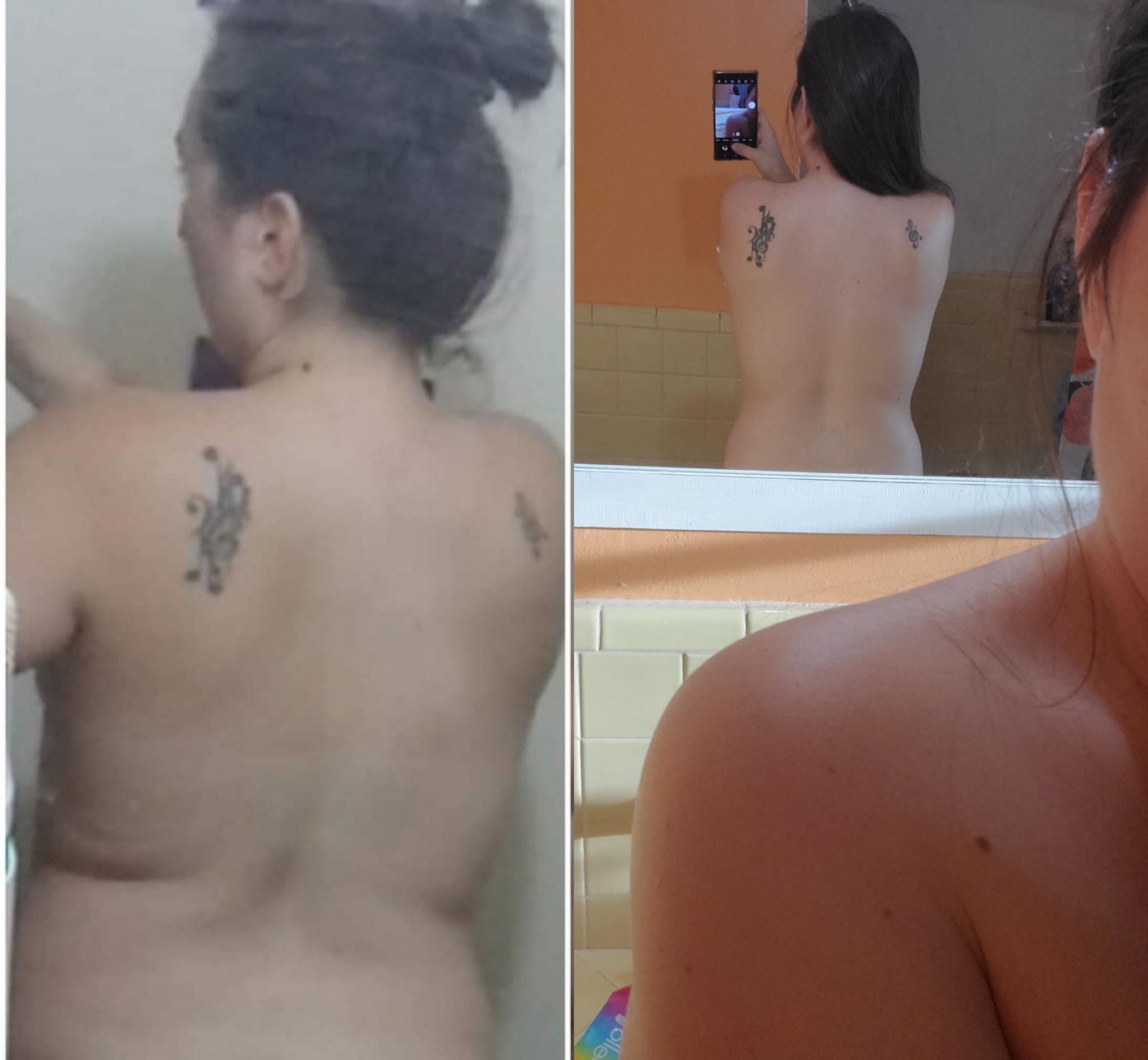 Before and After 24 lbs Weight Loss 5'2 Female 171 lbs to 147 lbs