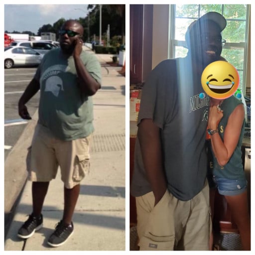 Before and After 130 lbs Weight Loss 6'2 Male 320 lbs to 190 lbs
