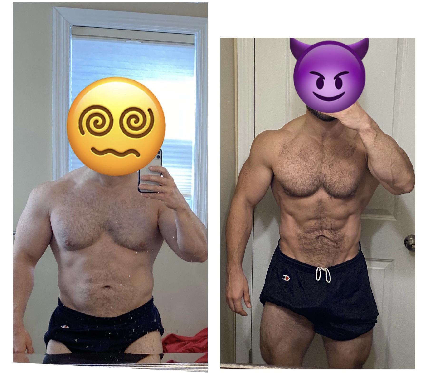 5 foot 8 Male Before and After 24 lbs Fat Loss 225 lbs to 201 lbs