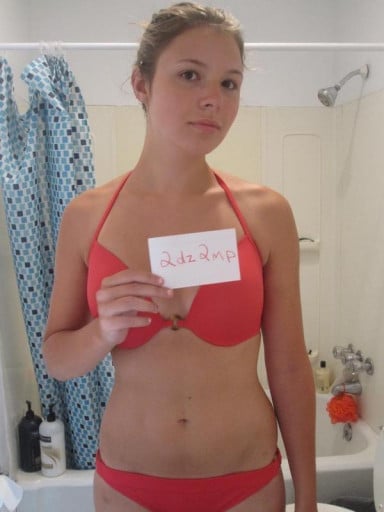 A progress pic of a 5'8" woman showing a snapshot of 139 pounds at a height of 5'8