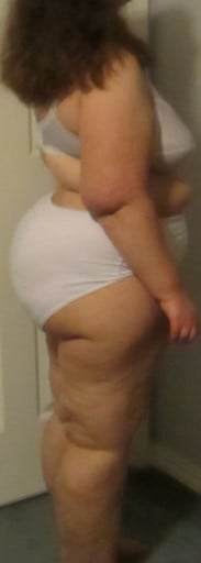 A picture of a 5'5" female showing a snapshot of 235 pounds at a height of 5'5