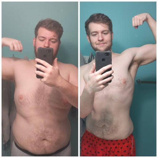 6 foot 1 Male Before and After 92 lbs Weight Loss 277 lbs to 185 lbs