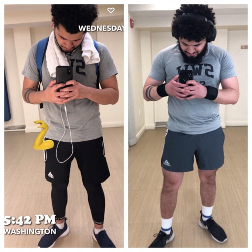 5'6 Male Progress Pics of 19 lbs Muscle Gain 150 lbs to 169 lbs