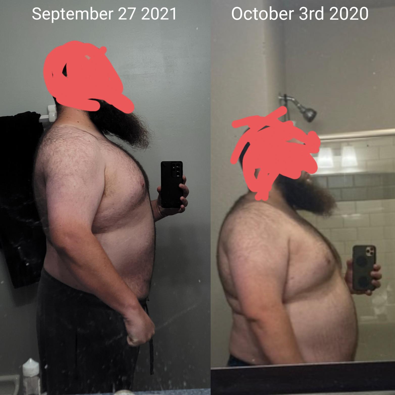 6 feet 1 Male 60 lbs Fat Loss 350 lbs to 290 lbs