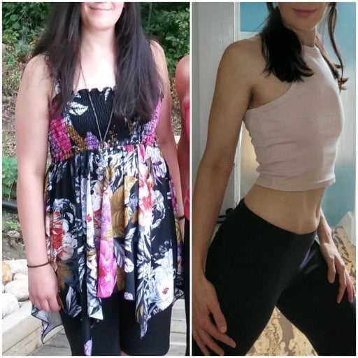 82 lbs Weight Loss Before and After 5 feet 7 Female 210 lbs to 128 lbs