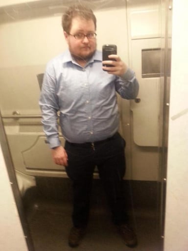 A progress pic of a 5'3" man showing a weight reduction from 193 pounds to 179 pounds. A net loss of 14 pounds.