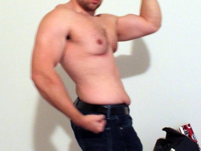 A picture of a 5'10" male showing a weight reduction from 197 pounds to 175 pounds. A respectable loss of 22 pounds.
