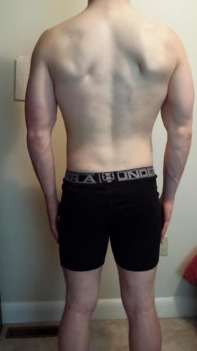 A progress pic of a 5'10" man showing a snapshot of 166 pounds at a height of 5'10