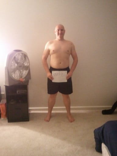 A progress pic of a 5'10" man showing a snapshot of 222 pounds at a height of 5'10
