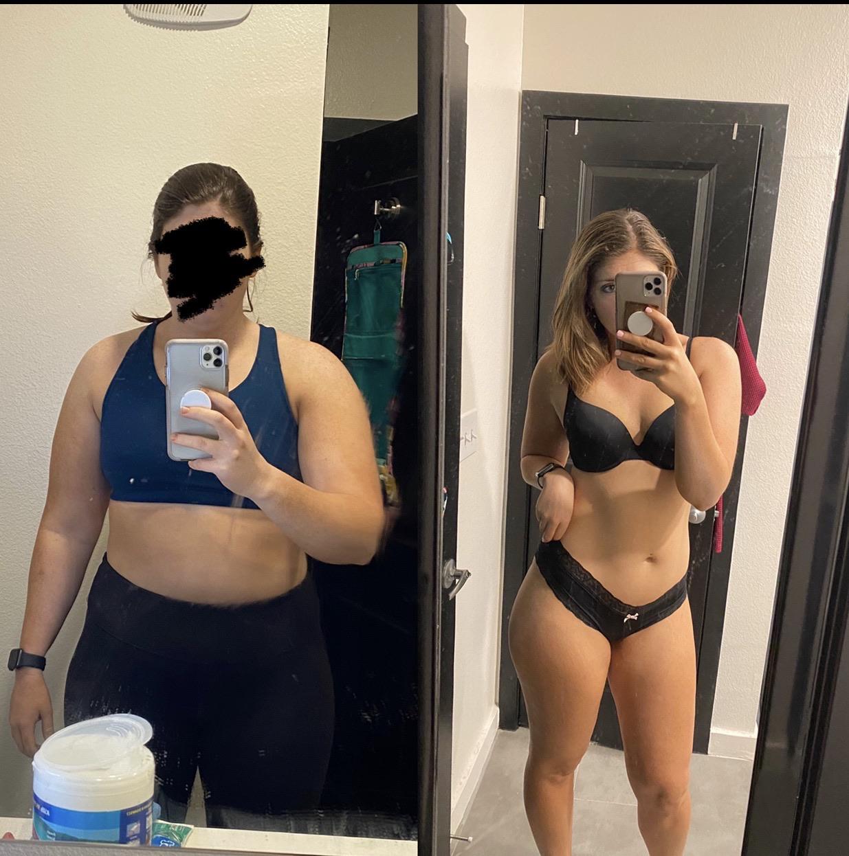5 foot 9 Female Before and After 39 lbs Weight Loss 214 lbs to 175 lbs
