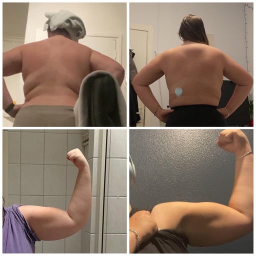 6 foot Female Before and After 50 lbs Weight Loss 300 lbs to 250 lbs