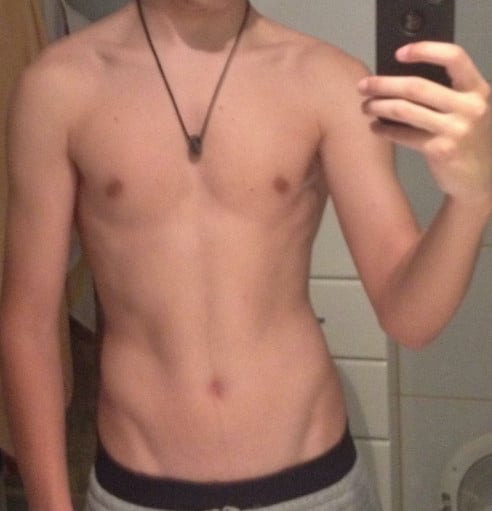 Before and After 26 lbs Weight Gain 5'11 Male 125 lbs to 151 lbs