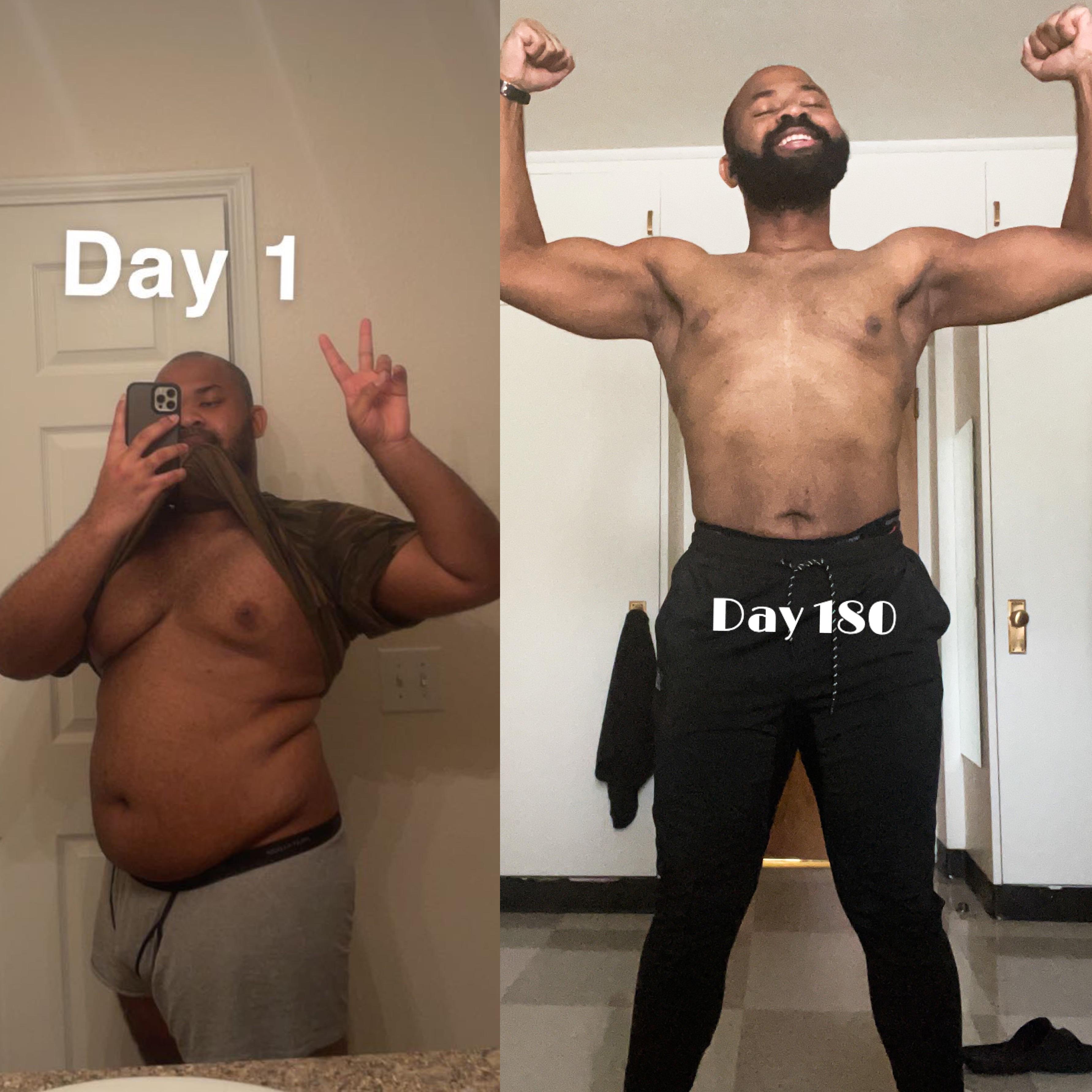 5 foot 10 Male 91 lbs Fat Loss Before and After 304 lbs to 213 lbs