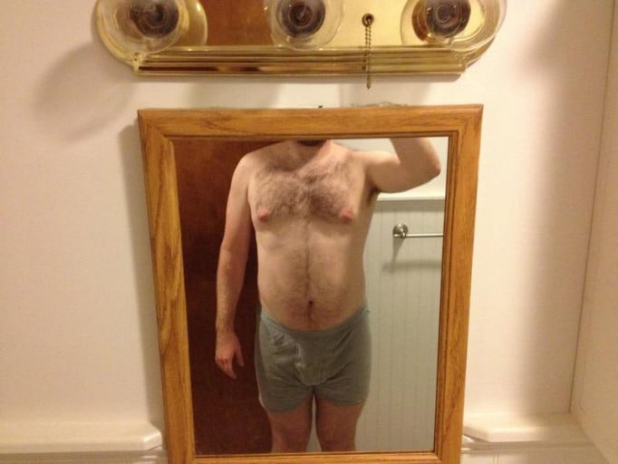 A progress pic of a 5'10" man showing a snapshot of 203 pounds at a height of 5'10