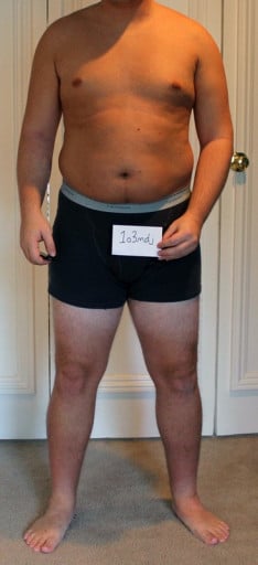 A progress pic of a 6'0" man showing a snapshot of 225 pounds at a height of 6'0