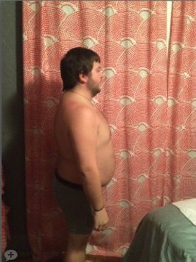 A before and after photo of a 5'3" male showing a weight cut from 215 pounds to 185 pounds. A respectable loss of 30 pounds.