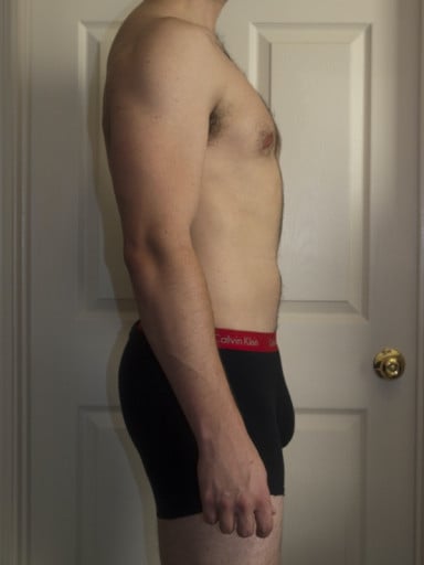 A picture of a 6'3" male showing a snapshot of 219 pounds at a height of 6'3