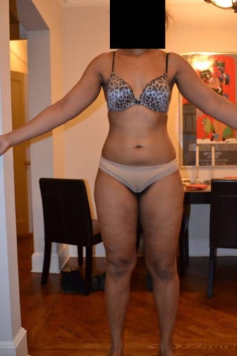 A picture of a 5'11" female showing a snapshot of 177 pounds at a height of 5'11