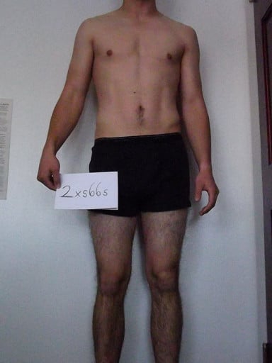 A picture of a 6'1" male showing a snapshot of 180 pounds at a height of 6'1