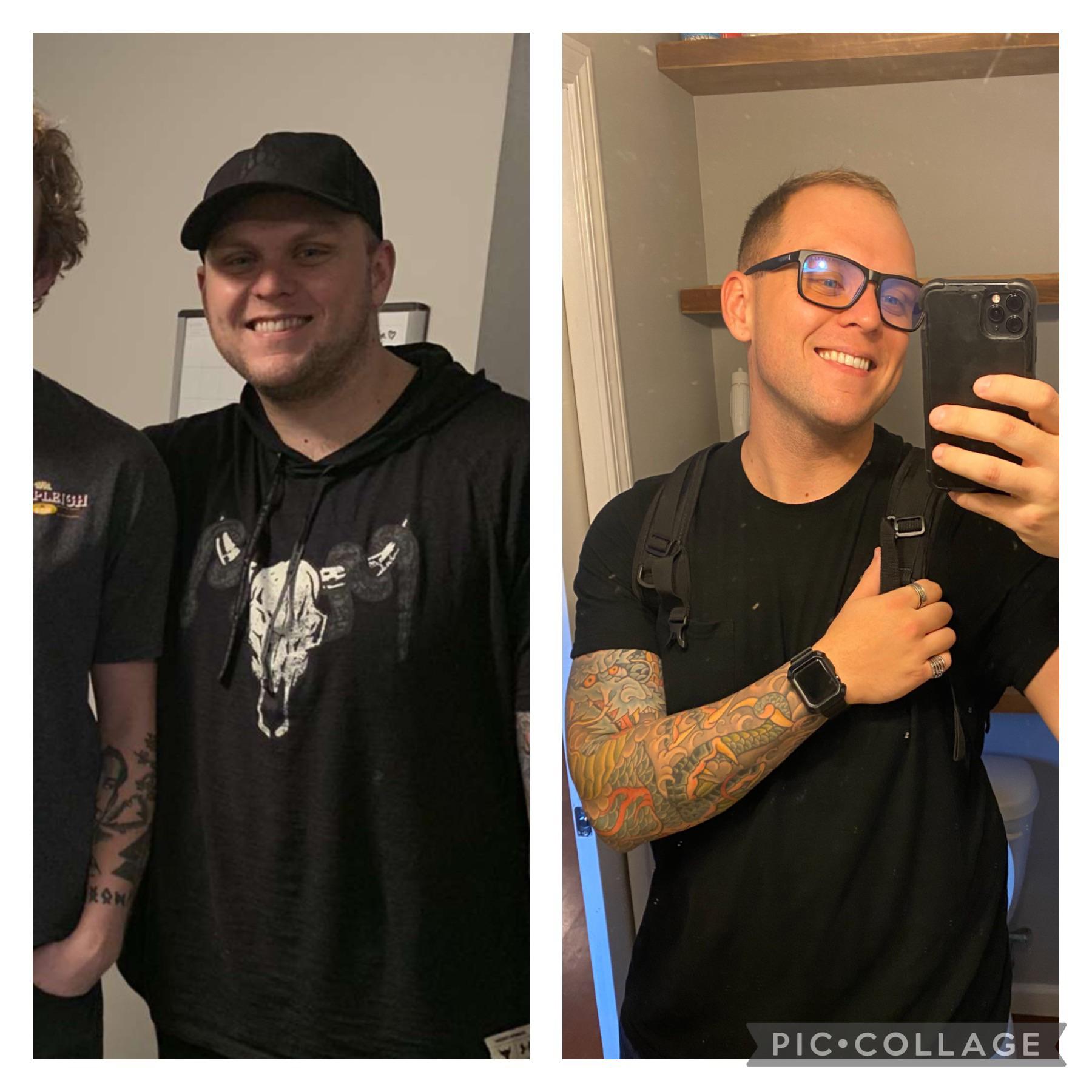 Progress Pics of 51 lbs Weight Loss 6 feet 3 Male 301 lbs to 250 lbs