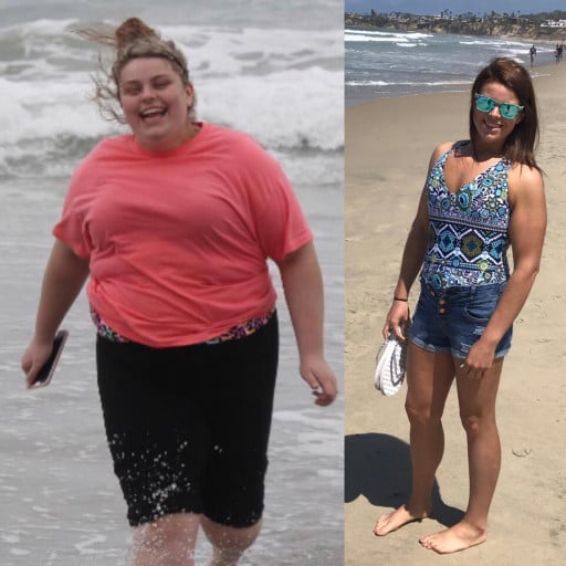 5 feet 4 Female Progress Pics of 107 lbs Fat Loss 251 lbs to 144 lbs