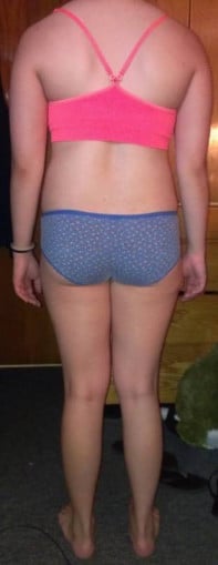 A picture of a 5'4" female showing a snapshot of 140 pounds at a height of 5'4