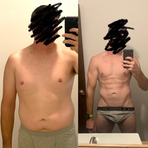 5 foot 11 Male Before and After 23 lbs Fat Loss 190 lbs to 167 lbs