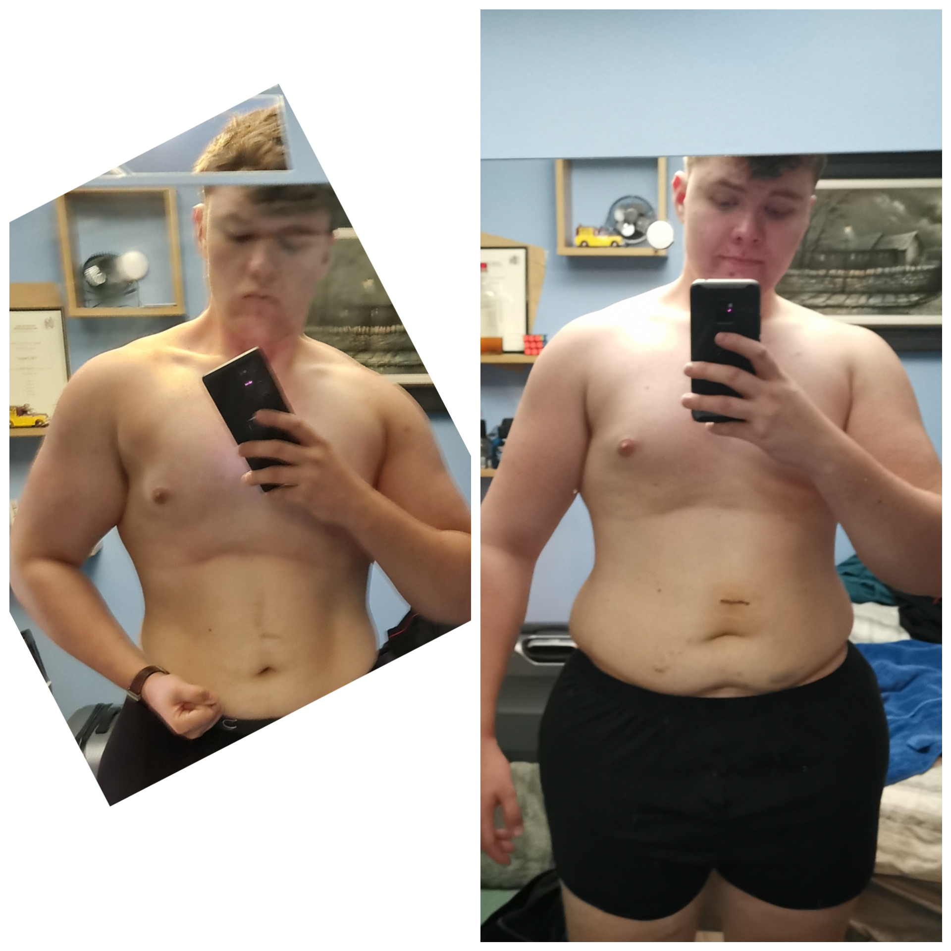 6 foot 5 Male Progress Pics of 60 lbs Fat Loss 342 lbs to 282 lbs